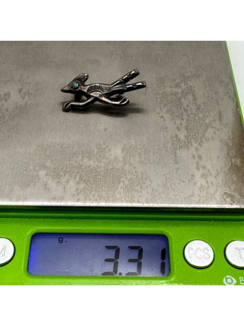 Sterling Silver Turquoise Roadrunner Pin Brooch Southwestern 3.31g Vintage 925 - Picture 6 of 8